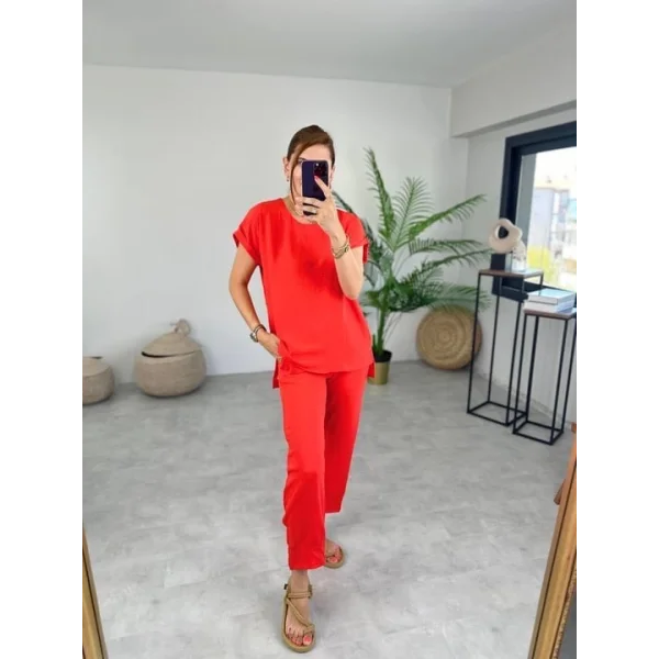 Kadın Bisiklet Yaka Paça Pensli Aerobin Kumaş İkili Takım