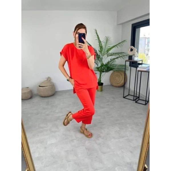 Kadın Bisiklet Yaka Paça Pensli Aerobin Kumaş İkili Takım