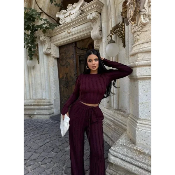 Kadın Bisiklet Yaka Parmak Eldiven Detay Gagari Kumaş Ikili Takım