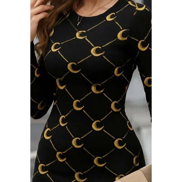 Kadın Bisiklet Yaka Uzun Kol Triko Mini Boy Elbise