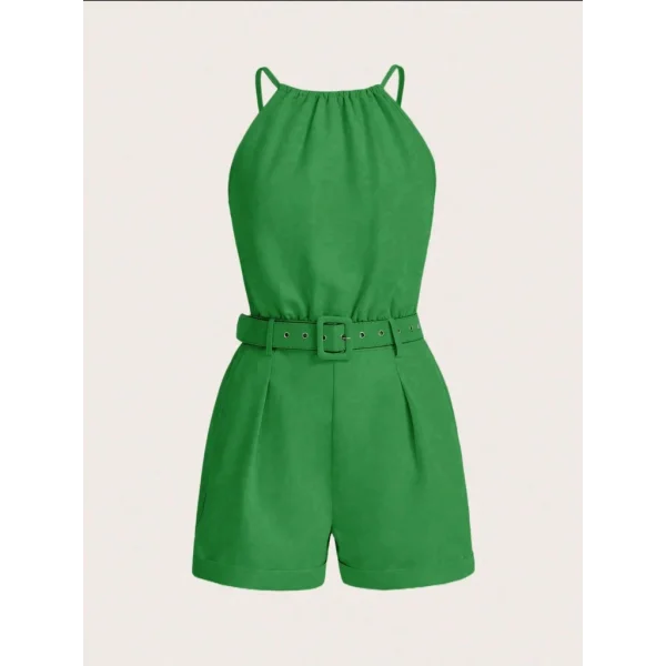 Kadın Boyundan Ip Askılı Bluz Ve Kısa Ikili Takım