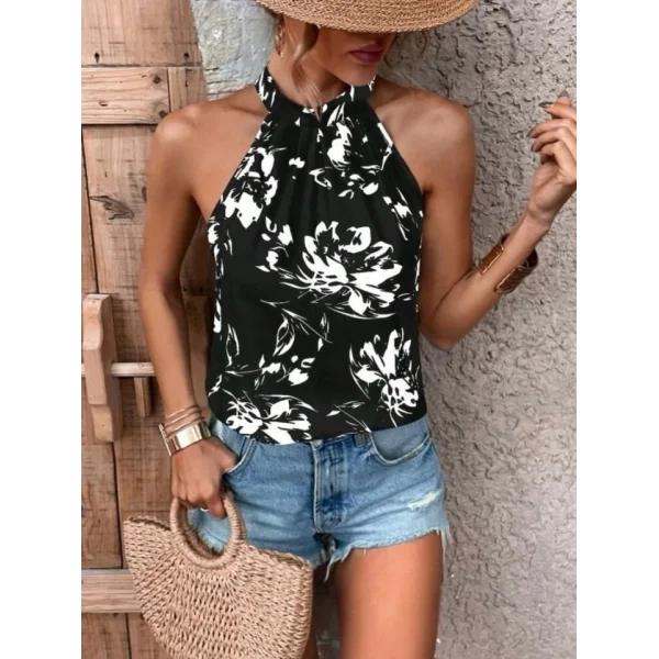 Kadın çiçek Desen Mikro Kumaş Bluz