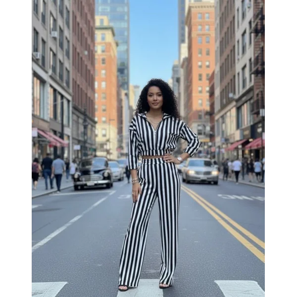 Kadın çizgi Detay Kadife Kumaş Hırka Pantolon Ikili Takım