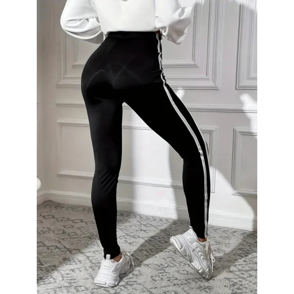 Kadın çizgili Egzersiz Dalgıç Tayt