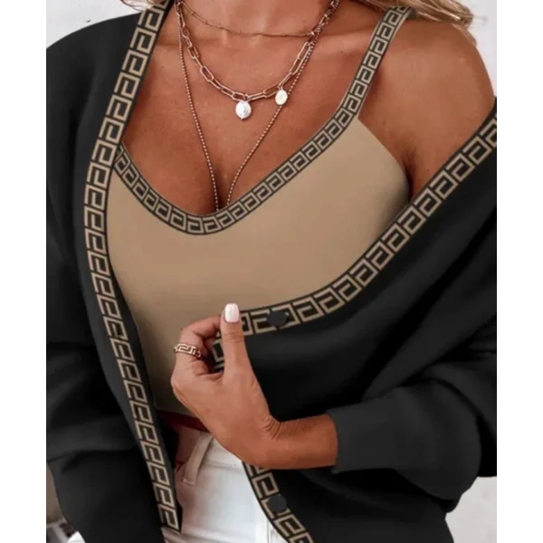 Kadın cuba Dalgıç Kumaş Bluz Ve Hırka Fırsat ürün Ikili Takım