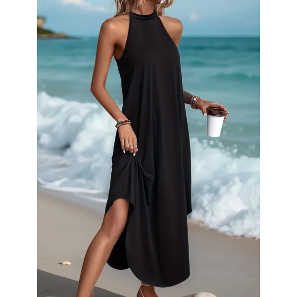 Kadın Daire Yakalı Reglan Kol Viskon Elbise