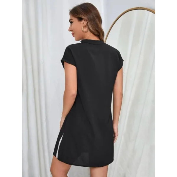 Kadın Dalga Desenli Mini Elbise