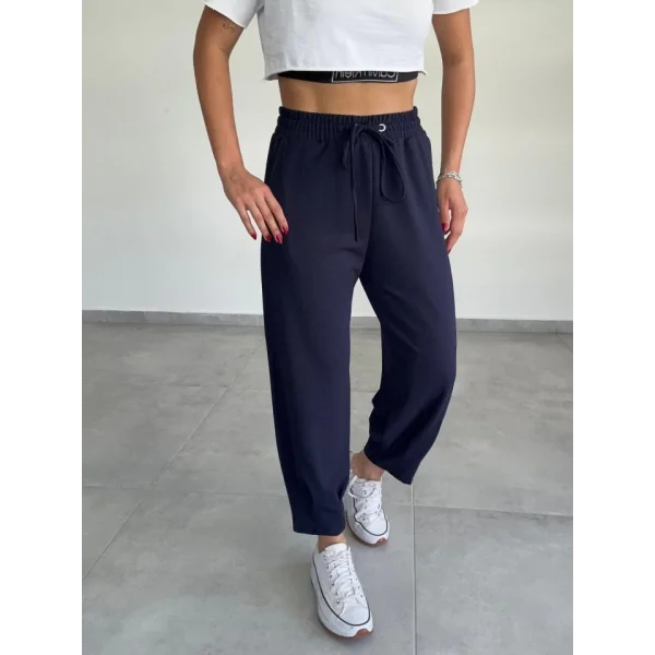 Kadın Dalgıç Krep Full Likralı Paçası Pens Detay Pantolon