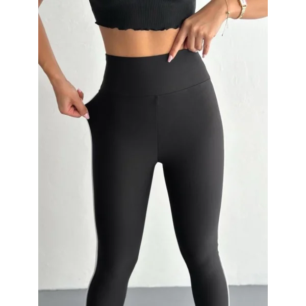 Kadın Dalgıç Kumaş Yüksek Bel Biyeli Tayt