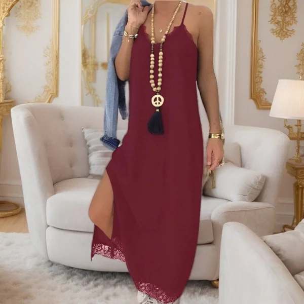 Kadın Dantel Detay Viskon Elbise