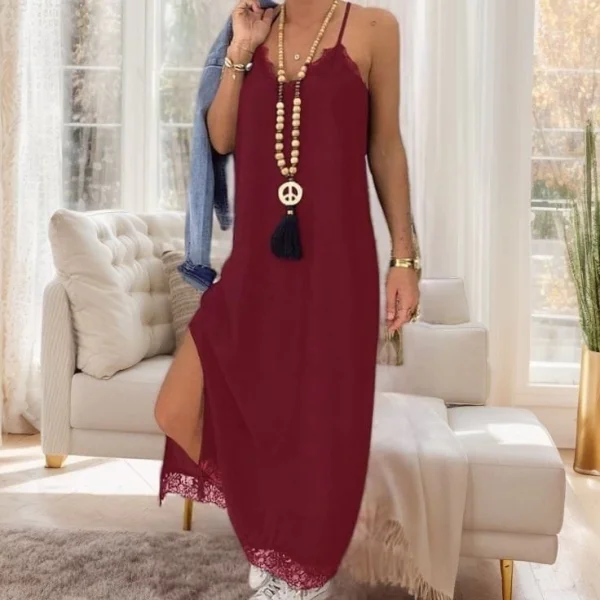 Kadın Dantel Detay Viskon Elbise