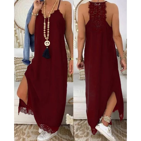 Kadın Dantel Detay Viskon Elbise