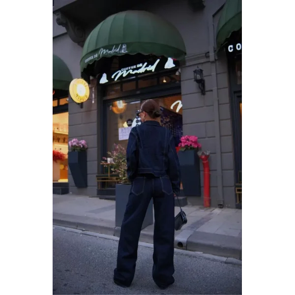 Kadın Denim Jeans Kot Takım - Siyah