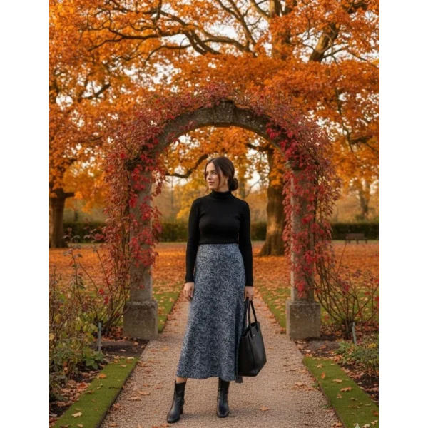 Kadın Desen Baskılı Karin Kumaş Etek