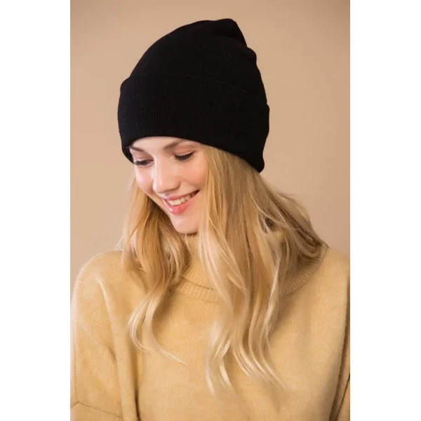 Kadın Dokuma Triko Bere - Siyah