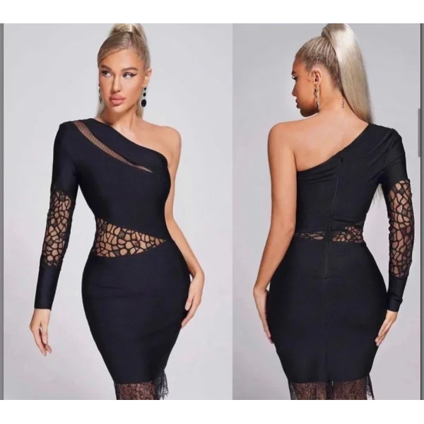 Kadın endil Yaka Gül Detay Fırsat ürün ini Elbise