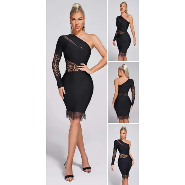 Kadın endil Yaka Gül Detay Fırsat ürün ini Elbise