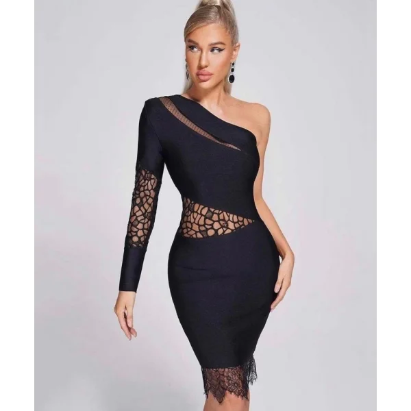 Kadın endil Yaka Gül Detay Fırsat ürün ini Elbise