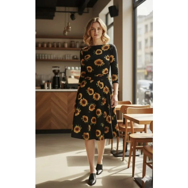 Kadın Fakir Kol Bisiklet Yaka Midi Mikro Elbise