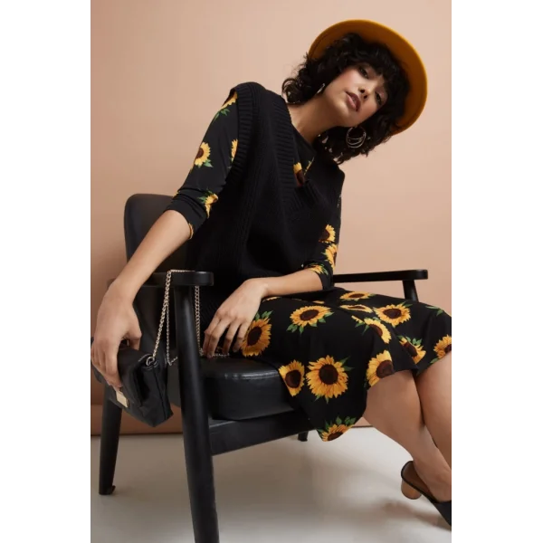 Kadın Fakir Kol Bisiklet Yaka Midi Mikro Elbise