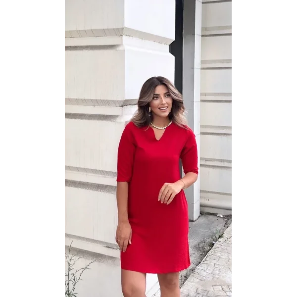 Kadın Fakir Kol V Yaka Aerobin Elbise