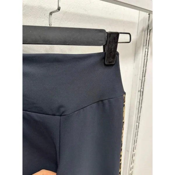 Kadın Full Likralı ikro Dalgıç Kumaş Leopar Desenli Yüksek Bel Tayt