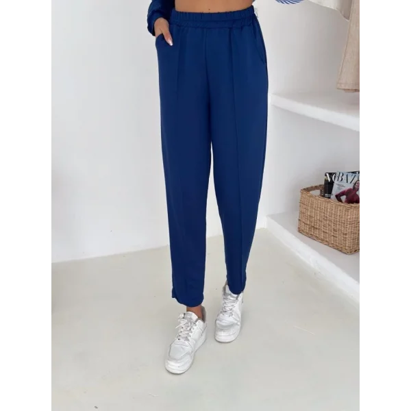 Kadın Gömlek çizgili Yandan Bağlamalı Ikili Takım