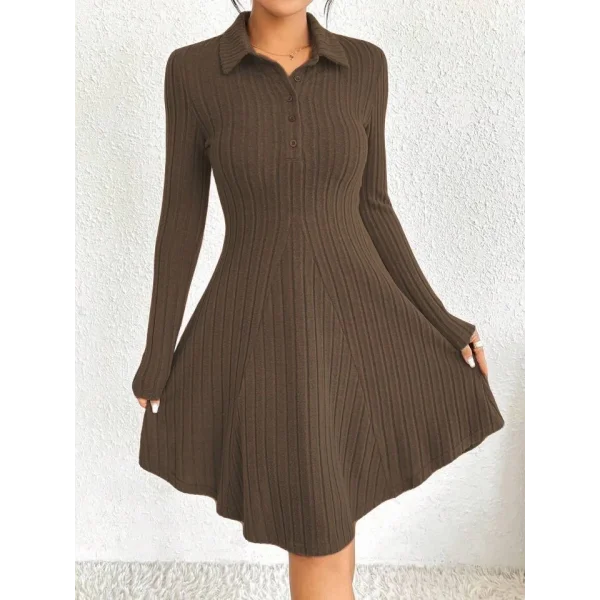 Kadın Gömlek Yaka Asimetrik Kesim Etek Detay Kaşkorse Elbise