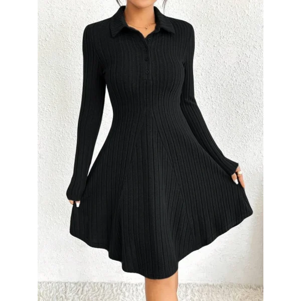 Kadın Gömlek Yaka Asimetril Kesim Etek Detay Kaşkorse Elbise