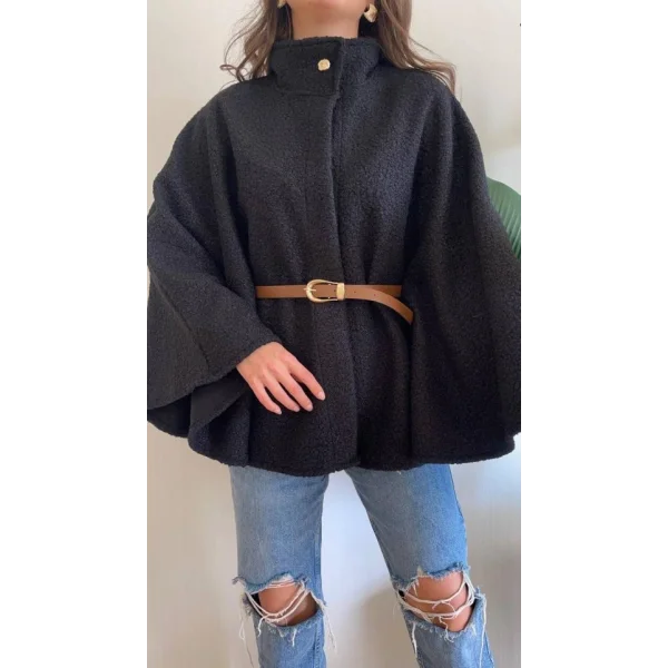 Kadın Hakim Yaka Ispanyol Kol Detay Kemer Dahil Kaban