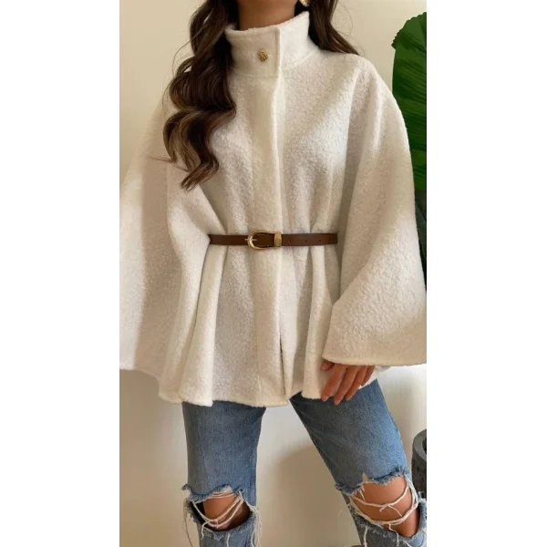 Kadın Hakim Yaka Ispanyol Kol Detay Kemer Dahil Kaban