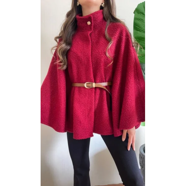 Kadın Hakim Yaka Ispanyol Kol Detay Kemer Dahil Kaban