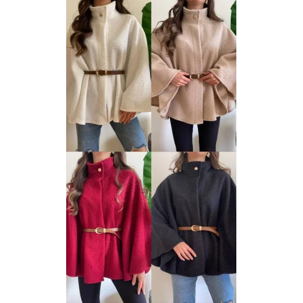 Kadın Hakim Yaka Ispanyol Kol Detay Kemer Dahil Kaban