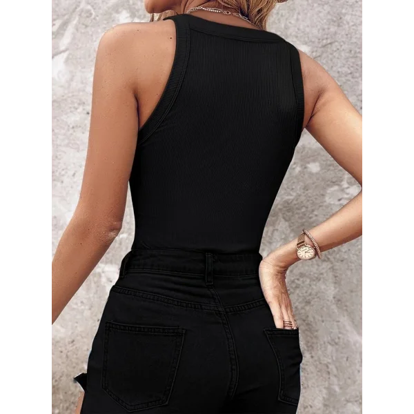 Kadın Halter Kollu Yuvarlak Taşlı Yaka Damla Detaylı Kaşkorse Bluz