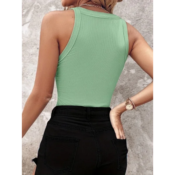 Kadın Halter Kollu Yuvarlak Taşlı Yaka Damla Detaylı Kaşkorse Bluz