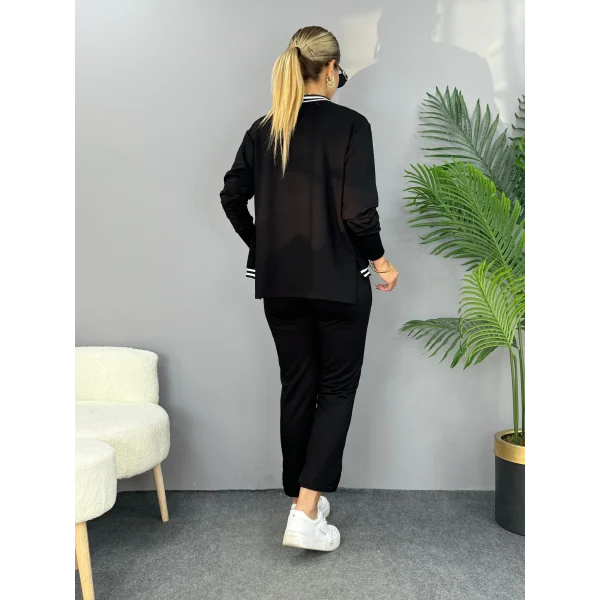 Kadın Iki Iplik Penye Kumaş Fermuar Detaylı Ribanalı Ikili Takım