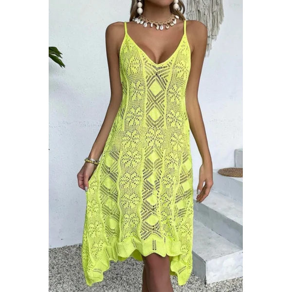 Kadın Ince Askılı Triko Elbise