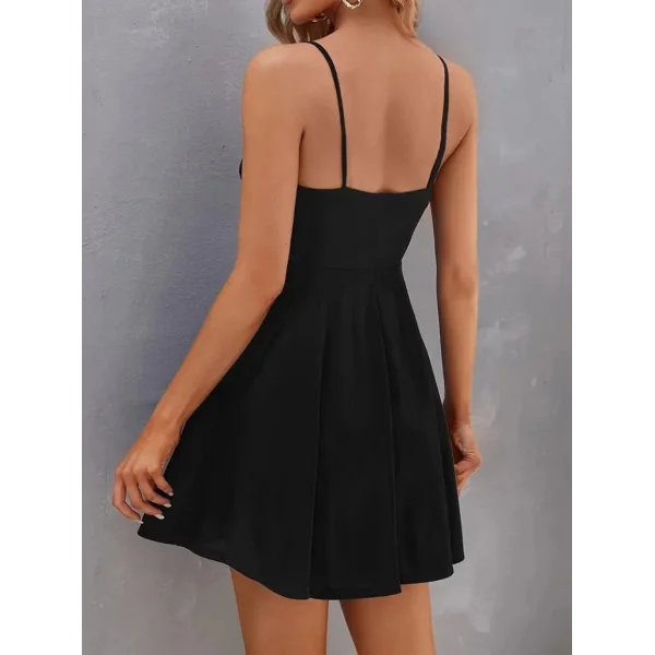 Kadın Ip Askılı Kruvaze Yakalı Kiloş Ithal Krep Elbise