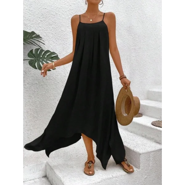 Kadın Ip Askılı V Yakalı Asimetrik Detaylı Aerobin Elbise