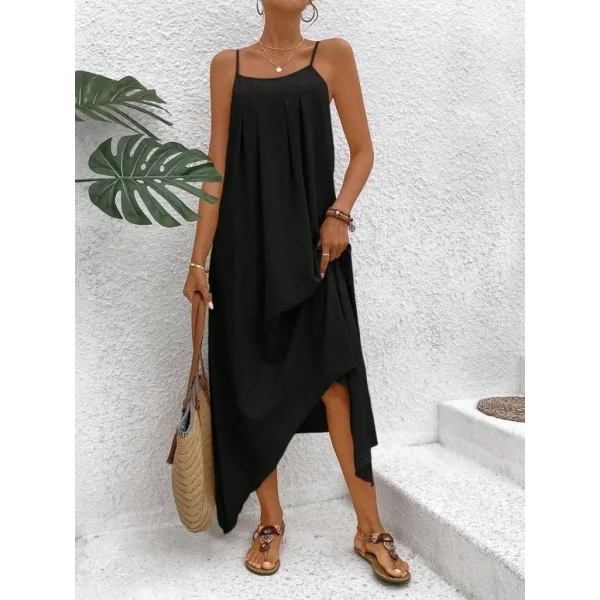 Kadın Ip Askılı V Yakalı Asimetrik Detaylı Aerobin Elbise