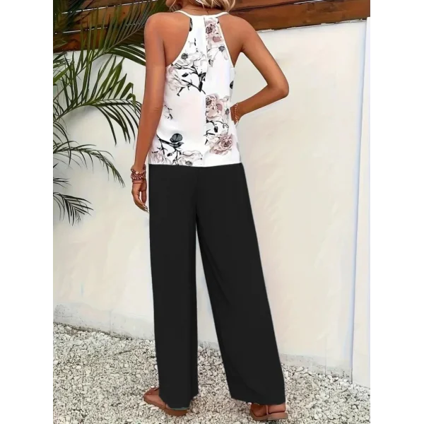 Kadın Ip Askılı V Yakalı Süprem Bluz Ve Aerobin Pantolon Ikili Takım