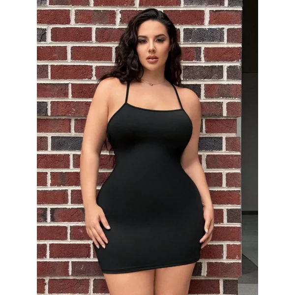 Kadın Ip Askılı Yuvarlak Yaka Kaşkorse Elbise