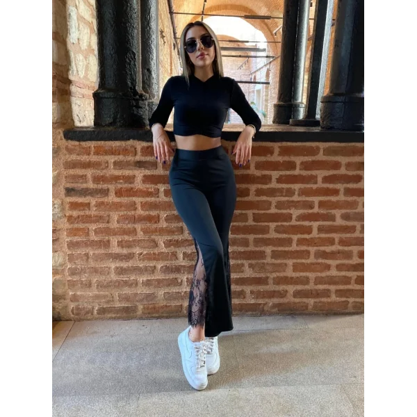 Kadın Ispanyol Paçadantel Detay Dalgıç Tayt