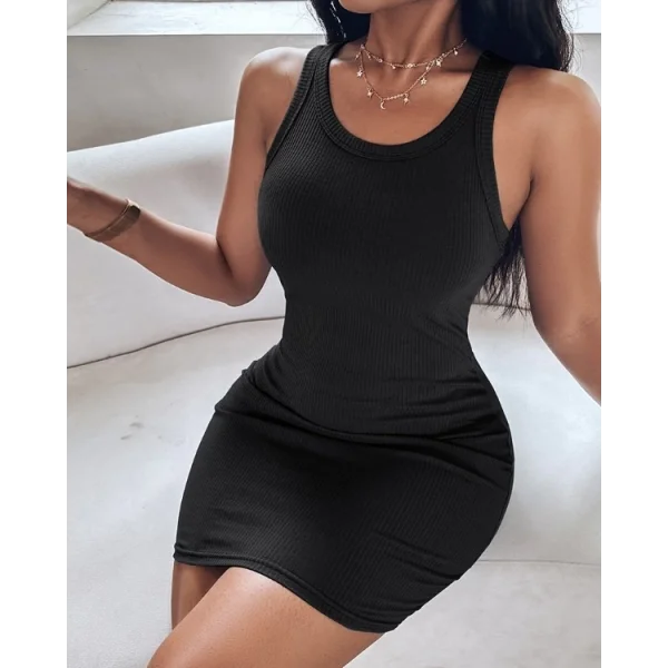 Kadın Kalın Askılı Bodycon Kaşkorse Mini Elbise