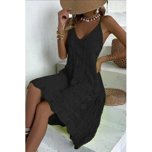 Kadın Kalın Askılı Triko Elbise