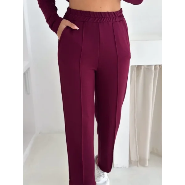 Kadın Kapşunlu Ve Atlet Detaylı Tunik Yüksek Bel Pantolunlu ıkılı Takım