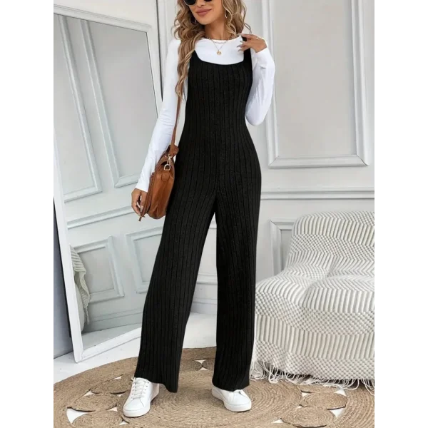 Kadın Kare Yaka Kalın Askılı Bol Paça Kaşkorse Tulum