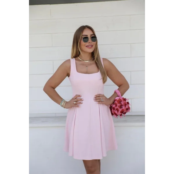 Kadın Kare Yaka Mini Elbise