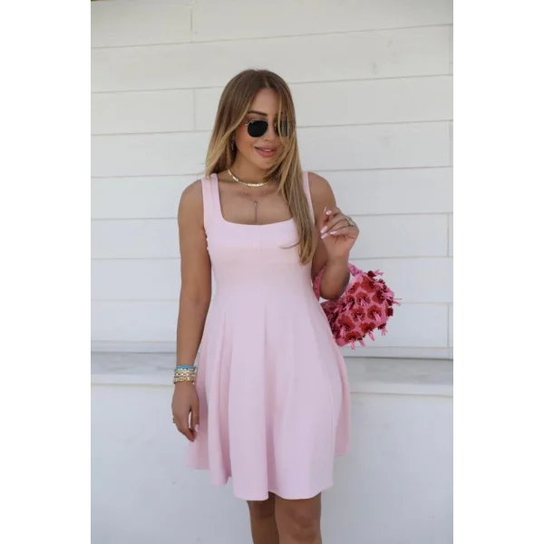 Kadın Kare Yaka Mini Elbise