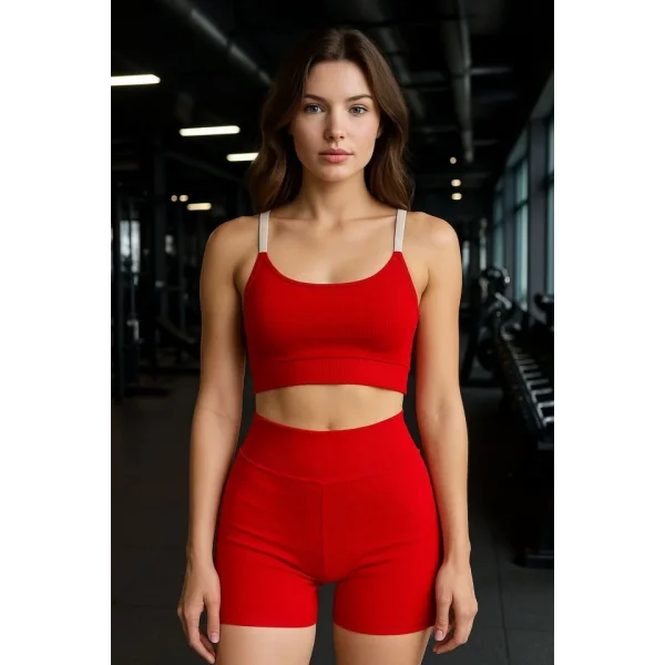 Kadın Kaşkorse Kumaş Askısı Garni Detaylı Spor Takım